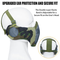 1 x RAW Customer Returns Hodeacc Tactical Airsoft Mask Baseball Cap Set Adjustable Half Face Mask with Ear Protection Airsoft Goggles Eye Protection Outdoor Hat for Outdoor Airsoft BB CS Games 3 Pack - RRP €18.95