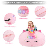 1 x RAW Customer Returns GAGAKU Stuffed Animal Bean Bag Storage Cover Unicorn 200L, XXL Toy Storage Bag for Children s Room Large Unicorn Fillable Zipper Bean Bag for Organizing - Pink - RRP €27.65