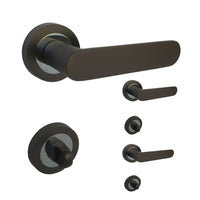 1 x Brand New ShouSiFang 3 Sets of Door Handles with WC Key Cylinder Hole 7mm 8mm Square Cylinder Hole Interior Exterior Doors from 38mm to 52mm Bathroom Anthracite Gray 3-WC  - RRP €66.9