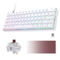 1 x RAW Customer Returns KEMOVE K61 Snowfox Mechanical Gaming Keyboard, 60 QWERTY Detachable Type-C Cable Bluetooth 2.4G Wireless RGB Hotswap Keyboard, for PC Windows Mac, White - RRP €80.81