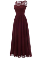 1 x RAW Customer Returns Dressystar 0046 Evening Dress Basic Chiffon Lace Sleeveless Bridesmaid Dresses Floor Length Burgundy XL - RRP €59.99