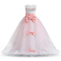 1 x RAW Customer Returns TTYAOVO Girls Floor Length Lace Princess Dress Girls Party Wedding Bridesmaid Dress Layered Puffy Tulle Dresses Size 150 10-11 Years 406 Pink - RRP €41.98