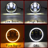 1 x RAW Customer Returns MIRTHBUY 5.75 Inch LED Motorcycle Headlight Headlight Angel Eye White for Harley-Davidson Waterproof Jeep - RRP €46.48