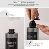 1 x RAW Customer Returns 300ml Empty Shampoo Bottle, Segbeauty 3pcs Plastic Pump Dispenser Bottle, 10.1oz Refillable Shampoo Pump Bottles for Shower Body Soap Hair Conditioner Hotel Bathroom Gray - RRP €20.16