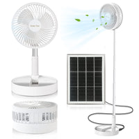 1 x RAW Customer Returns BoloShine Folding Pedestal Fan, Mini Telescopic Fan USB Rechargeable Fan Solar Table Fan, 3 Speeds Quiet Height Adjustable Floor Fan for Camping Office Room - RRP €25.1