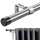 1 x RAW Customer Returns INFLATION Curtain Rods with Cap Knobs 157cm, Silver Curtain Rod with Brackets Fitting Set Window Rods for Living Room Outdoor Area - RRP €19.07