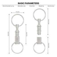 2 x Brand New Bailinks 10pcs Detachable Metal Keychains, Retractable Quick Release Key Chain for Men Women to Hang Keys - RRP €55.2