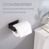 3 x Brand New Toilet paper holder without drilling, toilet paper holder black, 2 towel hooks, self-adhesive, stainless steel toilet roll holder for kitchen and bathroom - RRP €45.03