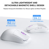 1 x RAW Customer Returns YINDIAO AJAZZ AJ199 Wireless Gaming Mouse, Ultralight 60g , Optical Sensor Pixart PAW3395, 26000 DPI, 2.4 GHz, 1ms, USB-C Cable, 6 Programmable Buttons, Long Battery Life, PTFE Feet, PC MAC - White - RRP €59.99