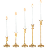 1 x RAW Customer Returns Sziqiqi Gold Candlestick Metal Set of 5, Modern Candlestick Candle Holder Candle Holders for Taper Candles Table Decoration for Wedding Christmas Thanksgiving Party Dining Tables - RRP €26.98