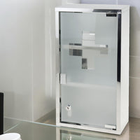 1 x RAW Customer Returns MIJOMA metal medicine cabinet, lockable with glass door and shelves, security lock including 2 keys, medicine cabinet for first aid, child-safe, wall-mounted black, 30 x 30 x 12cm  - RRP €33.89