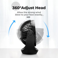 1 x RAW Customer Returns OCOOPA USB fan, small table fan with strong airflow and quiet operation 3 speeds, 360 rotating head, easy to carry for office, home and outdoors - RRP €20.16