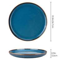 1 x RAW Customer Returns CSYY Set of 2 ceramic pasta plates, dinner plates or breakfast plates, round dinner plates made of high-quality porcelain, 26.5 cm blue  - RRP €39.99