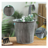 2 x RAW Customer Returns YZNlife set of 3 metal iron hanging pot plant pot with hook iron sheet flower pot vase balcony garden, flower pot for hanging, plant pot with hook - RRP €29.98