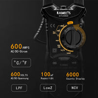 1 x RAW Customer Returns KAIWEETS HT206D Digital Professional Clamp Meter to Measure 600A AC DC Current and Voltage with 6000 Counts, Real Value, Autorange, NCV, Clamp Capacitance, Resistance, Battery - RRP €49.82