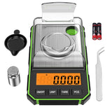 1 x RAW Customer Returns ORIA Precision Scale 0.001g, Digital Milligram Scale 50g 0.001g, Digital Pocket Scale with LCD Display, Lab Digital Scale, Portable Mini Scale with Weighing Pan, Calibration Weights and Tweezers - Green - RRP €22.61