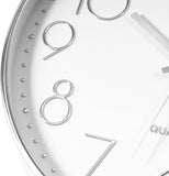 1 x RAW Customer Returns Foxtop Wall Clock Modern Without Ticking Noise Silent Silver Large Numbers Clock for Kitchen Living Room Bathroom Bedroom 30 cm - RRP €18.99