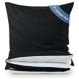 1 x Brand New Blumtal reversible bed linen 200x200 - made of breathable microfiber - duvet cover 200x200 2x pillowcases 80x80 Oeko-Tex - soft non-iron bed linen set, 3-piece, black white - RRP €28.22