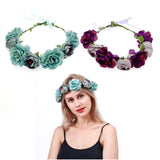 1 x Brand New JZK 2x Artificial Peony Flower Headband Hairband for Bridesmaid Wedding Flower Girl Bridal Flower Tiara Garland for Girls and Woman Bridal Headband Flower Wreath Headwear Blue and Purple  - RRP €14.3