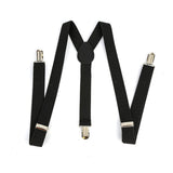 1 x Brand New CHENGZI Men s Suspenders with 3 Clips Stainless Steel Adjustable Elastic Heavy Duty with Strong Metal Clips, Black, One Size - RRP €27.6