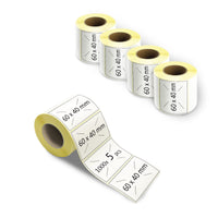 1 x RAW Customer Returns m MU labels self-adhesive, 60 40MM, 5 roll pack labels x 1000 pieces per roll 5000 labels, compatible for label printers, DHL-UPS-DPD, address labels self-adhesive 6 4CM - RRP €22.62