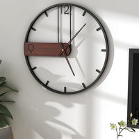 1 x RAW Customer Returns Large wall clock Wall clock without ticking noises Modern wall clock Wooden wall clock Black brown wall clock 60 cm Vintage retro living room wall clock country style - RRP €63.5