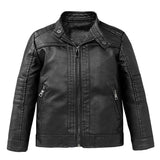 1 x RAW Customer Returns linboo children s leather jacket boys motorcycle biker jacket made of imitation leather bomber jacket girls transitional jacket spring autumn, black 02, 134-140 - RRP €31.25