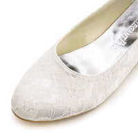 1 x RAW Customer Returns Elegantpark EP11106 Women s Lace Closed Toe Ballet Party Wedding Shoes Ivory EU 42 - RRP €54.52