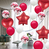 7 x Brand New GLZLMM 15th Birthday Balloon, 15th Birthday Decorations Red 15 Balloons Party Supplies Number 15 Foil Balloons Mylar Latex Balloon Gifts for Girls Boys Women Men - RRP €115.22