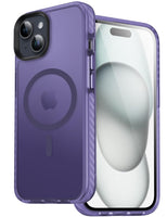 8 x Brand New DASFOND for iPhone 15 Case, Compatible with MagSafe Magnetic Phone Case Transparent Matte Back Thin Shockproof Stripe Protective Case, Purple - RRP €155.84