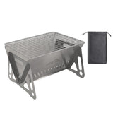 1 x RAW Customer Returns SK Wild Ones Foldable Barbecue Camping Grill with Carrying Bag - stainless steel charcoal grill - Portable BBQ Grill - Foldable Camping Grill - Folding Grill Outdoor - Camping Grill Charcoal - RRP €23.18