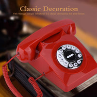 1 x RAW Customer Returns Western Style Vintage Telephone - Retro Telephone Can Stores Various Telephone Numbers - Classic Dialing Buttons - Also a Classic Decoration for Home, Office Red  - RRP €35.53