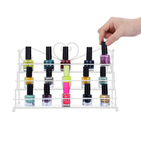 1 x RAW Customer Returns FullBerg nail polish shelf with 3 metal shelves as a wall shelf storage for nail polish or essential oils nail polish stand display rack women - white - RRP €16.99