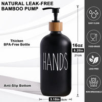 2 x RAW Customer Returns Glass Soap Dispenser Set, BIKALAN 475ml Soap Dispenser Black Matt Bathroom Set with Tray, Shampoo Lotion Hand Soap Dispenser for Kitchen Worktop - RRP €32.26