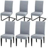 1 x RAW Customer Returns MOLVCE Chair Covers Set of 6 Chair Covers Universal Bi-Elastic Covers for Chairs Modern Stretch Chair Covers Chair Cover Removable Washable for Dining Room, Hotel, Banquet, Party Decoration, Light Gray - RRP €29.23