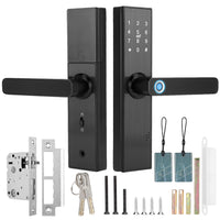 1 x RAW Customer Returns Smart Door Lock, WiFi Touch Screen Fingerprint Password IC Card Smart Door Lock with Mechanical Key for Tuya - RRP €395.31