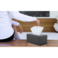 1 x RAW Customer Returns MAGT Tissue Box, Wooden Facial Tissue Box Elegance Rectangular Tissue Dispenser for Living Room Bedroom Kitchen Black  - RRP €21.17