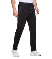 1 x RAW Customer Returns Tansozer Jogging bottoms men s cotton training trousers men s sports trousers men s long fitness trousers men s zip pockets without cuffs black S - RRP €24.56