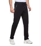 1 x RAW Customer Returns Tansozer Jogging bottoms men s cotton training trousers men s sports trousers men s long fitness trousers men s zip pockets without cuffs black L - RRP €32.9