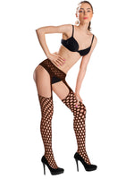 1 x RAW Customer Returns 6 fishnet stockings white, grey, wine red, coffee, navy blue, black  - RRP €19.49