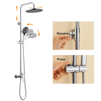 1 x RAW Customer Returns Shower fitting complete set, Auralum rain shower with fitting height adjustable 1-1.39m, shower fitting set rain shower with 3 functions hand shower, chrome - RRP €89.24