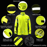 1 x RAW Customer Returns Men s Women s Rain Suit, Waterproof Windproof Raincoat Motorcycle Suit, Outdoor Reflective Waterproof Rain Jacket and Pants Clothing for Cycling Hiking Camping - RRP €60.52