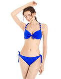 1 x RAW Customer Returns EONAR Women s Side Tied Bikini Sets Detachable Swimwear Push up Bikini Top with Halter Straps XL, Blue  - RRP €31.26