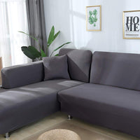 1 x RAW Customer Returns NIBESSER Sofa Cover with Elastic Peninsula 2 Piece Washable Living Room Sofa Cover with Modern Motifs Grey, 2 Seater 3 Seater  - RRP €57.04