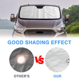 1 x RAW Customer Returns Motorhome Windshield Sun Shade Compatible with Ford Transit Custom 2012-2022, 8 Piece Sun Shade for Front Window, Internal Thermal Blind Set with Storage Bag 8PCS-LWB  - RRP €113.94