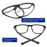 1 x RAW Customer Returns DOOViC Reading Glasses Around the Neck Blue Light Filter Black Square Frame Flexible Temple Glasses with Prescription for Men Women 1.0 - RRP €18.14