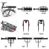 1 x RAW Customer Returns MAIKEHIGH Adjustable Bicycle Rear Carrier Luggage Rack Bicycle Accessories Equipment Support Footstock Bike Carrier Rack with Reflector - RRP €30.98