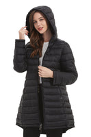 1 x RAW Customer Returns Giolshon Women s Reversible Puffer Jacket Winter Clothing Modern Padded Warm Lightweight Long Hooded Padded Foam Coat 207 Black M - RRP €82.93