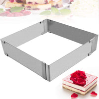 1 x RAW Customer Returns DURANTEY Baking Pan Square Adjustable Baking Frame Cake Frame 15.3-28 cm Rectangular Cake Ring Cake Adjustable Pizza Frame for Baking Decorating Baking Tray Border Flexible Baking Frame Rectangular - RRP €11.03