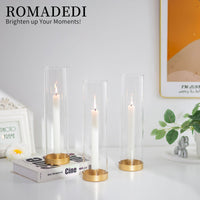 1 x RAW Customer Returns Romadedi Gold Candlestick Candle Holder - Pack of 6 Metal Candlestick Holders with Glass Cylinder without Base Candlestick for Taper Candles Wedding Party Table Birthday Christmas Home Decoration - RRP €54.7